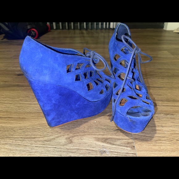 Royal Blue Wedges - Picture 3 of 4